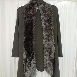 Open sweater grey with silver